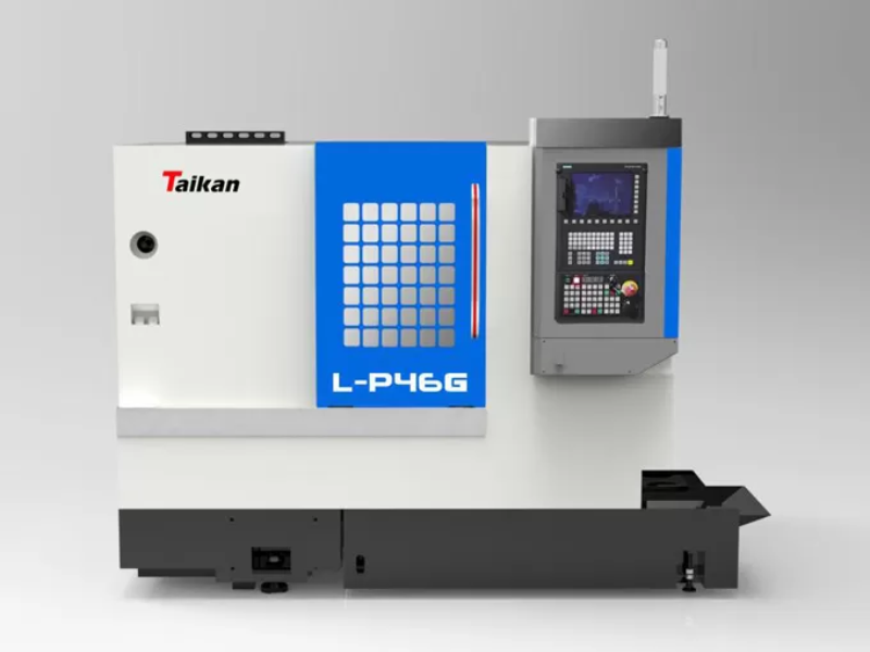 Máy tiện bàn sàn là dòng máy tiện CNC sử dụng cụm dao được bố trí cố định theo dạng hàng ngang