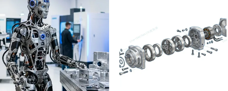 Ứng dụng chính của hệ thống điều khiển thế hệ mới trên máy CNC chính là gia công chính xác các bộ phận của robot hình người