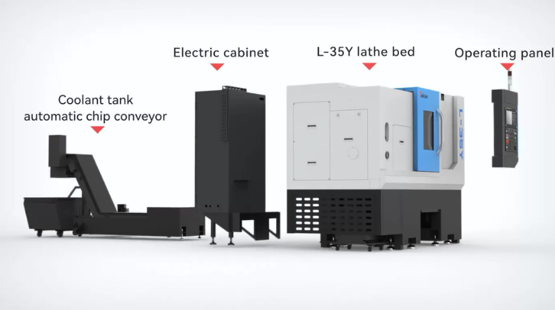 Máy tiện CNC có trục Y là dòng máy tiện CNC đa nhiệm, vừa có thể khoan, phay, taro, doa hoặc thực hiện phay rãnh lệch tâm trong cùng 1 lần gá đặt